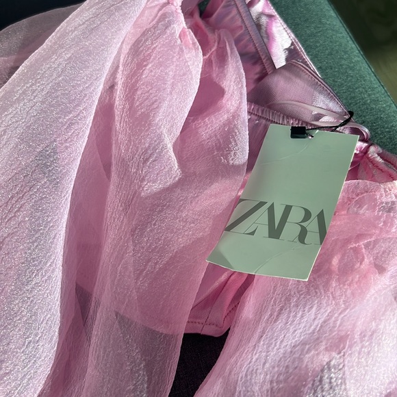 Pink organza Zara top - Picture 3 of 7